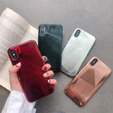 Crystal Plating Mirror Phone Case Back Cover for iPhone 11 Pro Max/11 Pro/11/XS Max/XR/XS/X/8 Plus/8/7 Plus/7 - halloladies