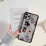 Cute Bulldog Pattern Phone Case Back Cover - iPhone 12 Pro Max/12 Pro/12/12 Mini/SE/11 Pro Max/11 Pro/11/XS Max/XR/XS/X/8 Plus/8 - halloladies