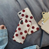 Retro Polka Dot Fur Dirty Phone Case Back Cover for iPhone 11/11 Pro/11 Pro Max/XS Max/XR/XS/X/8 Plus/8/7 Plus/7 - halloladies