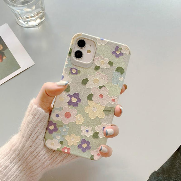 Relief Fresh Flowers Soft Phone Case Back Cover for iPhone 12 Pro Max/12 Pro/12/12 Mini/SE/11 Pro Max/11 Pro/11/XS Max/XR/XS/X/8 Plus/8 - halloladies