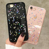 Glitter Powder Colorful Love Hert Soft TPU Phone Case Back Cover - iPhone 11/11 Pro/11 Pro Max/XS Max/XR/XS/X/8 Plus/8/7 Plus/7 - halloladies