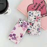Vintage Flower Matte Soft TPU Phone Case Back Cover for iPhone 12 Pro Max/12 Pro/12/12 Mini/SE/11 Pro Max/11 Pro/11/XS Max/XR/XS/X/8 Plus/8 - halloladies