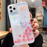 Real Dried Flower Planet Space Heart Star Soft Phone Case Back Cover - iPhone 11 Pro Max/11 Pro/11/XS Max/XR/XS/X/8 Plus/8/7 Plus/7 - halloladies