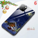 Cartoon Christmas Tempered Glass Phone Case Back Cover - iPhone 11/11 Pro/11 Pro Max/XS Max/XR/XS/X/8 Plus/8/7 Plus/7 - halloladies