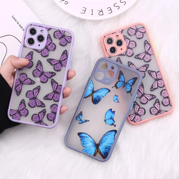 Cute 3D Relif Butterfly iPhone Case for iPhone 12 Pro Max/12 Pro/12/12 Mini/SE/11 Pro Max/11 Pro/11/XS Max/XR/XS/X/8 Plus/8