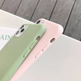 Simple Candy Color Soft Phone Case Back Cover for iPhone 12 Pro Max/12 Pro/12/12 Mini/SE/11 Pro Max/11 Pro/11/XS Max/XR/XS/X/8 Plus/8 - halloladies