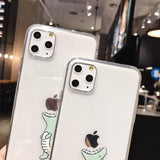 Creative Cartoon Simple Dinosaur Transparent Soft Phone Case Back Cover - iPhone 12 Pro Max/12 Pro/12/12 Mini/SE/11 Pro Max/11 Pro/11/XS Max/XR/XS/X/8 Plus/8 - halloladies