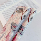 Red Retro Flower Marble TPU Phone Case Back Cover for iPhone 11 Pro Max/11 Pro/11/XS Max/XR/XS/X/8 Plus/8/7 Plus/7 - halloladies