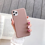 Simple Candy Color Soft Phone Case Back Cover for iPhone 12 Pro Max/12 Pro/12/12 Mini/SE/11 Pro Max/11 Pro/11/XS Max/XR/XS/X/8 Plus/8 - halloladies