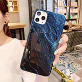Simple Marble Texture Starry Sky Phone Case Back Cover - iPhone 11 Pro Max/11 Pro/11/XS Max/XR/XS/X/8 Plus/8/7 Plus/7 - halloladies