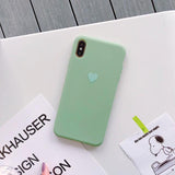 Candy Color Love Heart Soft Phone Case Back Cover - iPhone 11 Pro Max/11 Pro/11/XS Max/XR/XS/X/8 Plus/8/7 Plus/7 - halloladies