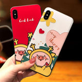 Cartoon Pig Christmas TPU Phone Case Back Cover for iPhone 11/11 Pro/11 Pro Max/XS Max/XR/XS/X/8 Plus/8/7 Plus/7 - halloladies