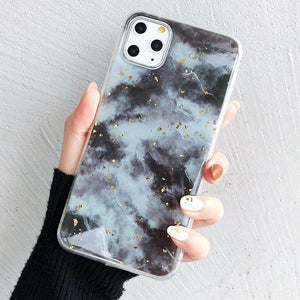 Gold Foil Marble Phone Case Back Cover - iPhone 11 Pro Max/11 Pro/11/XS Max/XR/XS/X/8 Plus/8/7 Plus/7 - halloladies