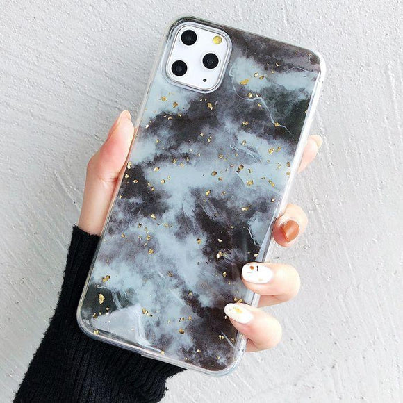 Gold Foil Marble Phone Case Back Cover - iPhone 11 Pro Max/11 Pro/11/XS Max/XR/XS/X/8 Plus/8/7 Plus/7 - halloladies