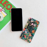 Retro Flower Artistic Geometric Phone Case Back Cover for iPhone 11/11 Pro/11 Pro Max/XS Max/XR/XS/X/8 Plus/8/7 Plus/7 - halloladies