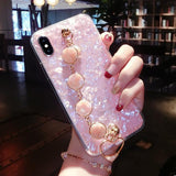 Dream Shell Marble Diamond Wristband Soft TPU Phone Case Back Cover for iPhone 11/11 Pro/11 Pro Max/XS Max/XR/XS/X/8 Plus/8/7 Plus/7 - halloladies