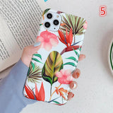 Smooth Colorful Flowers Banana Leaves Phone Case Back Cover for iPhone 11/11 Pro/11 Pro Max/XS Max/XR/XS/X/8 Plus/8/7 Plus/7 - halloladies