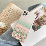Artistic Oil Painting Flowers Frame Camera Protector Soft Phone Case Back Cover for iPhone 12 Pro Max/12 Pro/12/12 Mini/SE/11 Pro Max/11 Pro/11/XS Max/XR/XS/X/8 Plus/8 - halloladies