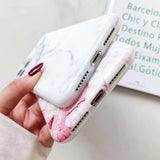 Soft Marble Patterned Matte Phone Case Back Cover - iPhone 12 Pro Max/12 Pro/12/12 Mini/SE/11 Pro Max/11 Pro/11/XS Max/XR/XS/X/8 Plus/8 - halloladies
