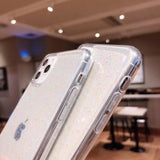 Simple Glitter Powder Clear Phone Case Back Cover - iPhone 11 Pro Max/11 Pro/11/XS Max/XR/XS/X/8 Plus/8/7 Plus/7 - halloladies