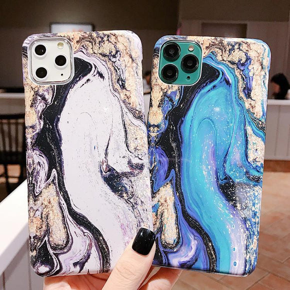 Fashion Abstract Art Marble Phone Case Back Cover - iPhone 11 Pro Max/11 Pro/11/XS Max/XR/XS/X/8 Plus/8/7 Plus/7 - halloladies