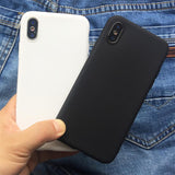 White Black Matte Soft Phone Case Back Cover - iPhone 12 Pro Max/12 Pro/12/12 Mini/SE/11 Pro Max/11 Pro/11/XS Max/XR/XS/X/8 Plus/8 - halloladies