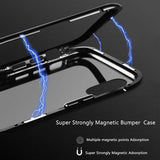 Front +Back 360 Magnetic Adsorption Metal Glass Clear Phone Case Back Cover for iPhone 11/11 Pro/11 Pro Max/XS Max/XR/XS/X/8 Plus/8/7 Plus/7 - halloladies