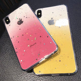 Bling Powder Glitter Star Gradient Transparent Phone Case Back Cover - iPhone 11/11 Pro/11 Pro Max/XS Max/XR/XS/X/8 Plus/8/7 Plus/7 - halloladies
