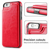 PU Leather Flip Wallet Photo Holder Phone Case Back Cover - iPhone SE/11 Pro Max/11 Pro/11/XS Max/XR/XS/X/8 Plus/8/7 Plus/7 - halloladies