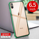 Ultra Thin Soft Edge Shockproof Transparent Glass Phone Case Back Cover - iPhone 11 Pro Max/11 Pro/11/XS Max/XR/XS/X/8 Plus/8/7 Plus/7/6s Plus/6s/6 Plus/6 - halloladies