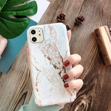 Simple Marble Hard Phone Case Back Cover - iPhone 12 Pro Max/12 Pro/12/12 Mini/SE/11 Pro Max/11 Pro/11/XS Max/XR/XS/X/8 Plus/8 - halloladies