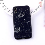Outer Space Planet Stars Moon Spaceship Soft Matte Phone Case Back Cover - iPhone 11/11 Pro/11 Pro Max/XS Max/XR/XS/X/8 Plus/8/7 Plus/7 - halloladies