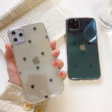 Simple Love Heart Clear Soft TPU Phone Case Back Cover for iPhone 12 Pro Max/12 Pro/12/12 Mini/SE/11 Pro Max/11 Pro/11/XS Max/XR/XS/X/8 Plus/8 - halloladies