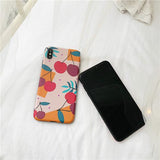 Cute Cherry Painting Phone Case Back Cover for iPhone SE/11 Pro Max/11 Pro/11/XS Max/XR/XS/X/8 Plus/8/7 Plus/7/6s Plus/6s/6 Plus/6 - halloladies