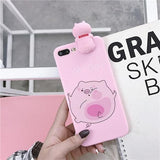 Cute Cartoon 3D Pink Pig Letters Phone Case Back Cover - iPhone XS Max/XR/XS/X/8 Plus/8/7 Plus/7/6s Plus/6s/6 Plus/6 - halloladies