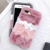 Cute Warm Furry Fluffy Phone Case Back Cover - iPhone 11 Pro Max/11 Pro/11/XS Max/XR/XS/X/8 Plus/8/7 Plus/7 - halloladies