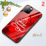 Cartoon Christmas Tempered Glass Phone Case Back Cover - iPhone 11/11 Pro/11 Pro Max/XS Max/XR/XS/X/8 Plus/8/7 Plus/7 - halloladies