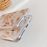 Transparent Gold Leaves Soft Phone Case Back Cover for iPhone 12 Pro Max/12 Pro/12/12 Mini/SE/11 Pro Max/11 Pro/11/XS Max/XR/XS/X/8 Plus/8 - halloladies