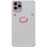 Cute Smile Love Heart Soft Leather Silicone Phone Case for iPhone 12 Pro Max/12 Pro/12/12 Mini/SE/11 Pro Max/11 Pro/11/XS Max/XR/XS/X/8 Plus/8 - halloladies