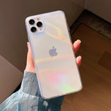 Laser Transparent Soft Phone Case Back Cover for iPhone 12 Pro Max/12 Pro/12/12 Mini/SE/11 Pro Max/11 Pro/11/XS Max/XR/XS/X/8 Plus/8 - halloladies