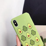 Green Cute Avocado Summer Fruit Phone Case Back Cover for iPhone XS Max/XR/XS/X/8 Plus/8/7 Plus/7/6s Plus/6s/6 Plus/6 - halloladies