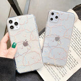 Cute Cartoon Clouds Line Dog Clear Phone Case Back Cover - iPhone 11/11 Pro/11 Pro Max/XS Max/XR/XS/X/8 Plus/8/7 Plus/7 - halloladies