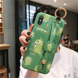 Funny Dinosaur Avocado with Sunflower Wristband Phone Case Back Cover for iPhone XS Max/XR/XS/X/8 Plus/8/7 Plus/7/6s Plus/6s/6 Plus/6 - halloladies