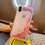 Liquid Quicksand Bling Love Heart Star Soft Phone Case Back Cover - iPhone 11/11 Pro/11 Pro Max/XS Max/XR/XS/X/8 Plus/8/7 Plus/7 - halloladies
