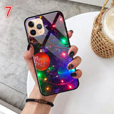 Cartoon Christmas Tempered Glass Phone Case Back Cover - iPhone 11/11 Pro/11 Pro Max/XS Max/XR/XS/X/8 Plus/8/7 Plus/7 - halloladies