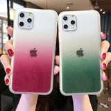 Glitter Powder Gradient Color Transparent Soft Phone Case Back Cover - iPhone 11/11 Pro/11 Pro Max/XS Max/XR/XS/X/8 Plus/8/7 Plus/7 - halloladies