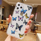 Simple Cute Butterfly Patterned Transparent Soft Phone Case Back Cover - iPhone 11/11 Pro/11 Pro Max/XS Max/XR/XS/X/8 Plus/8/7 Plus/7 - halloladies