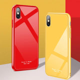 Original Colorful Glass Case Phone Case Back Cover - iPhone 12 Pro Max/12 Pro/12/12 Mini/SE/11 Pro Max/11 Pro/11/XS Max/XR/XS/X/8 Plus/8 - halloladies