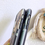 Retro Flower Leaves Hide Loop Stand Phone Case Back Cover for iPhone 11 Pro Max/11 Pro/11/XS Max/XR/XS/X/8 Plus/8/7 Plus/7 - halloladies