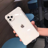 Shockproof Bumper Transparent Soft Phone Case Back Cover - iPhone 12 Pro Max/12 Pro/12/12 Mini/SE/11 Pro Max/11 Pro/11/XS Max/XR/XS/X/8 Plus/8 - halloladies